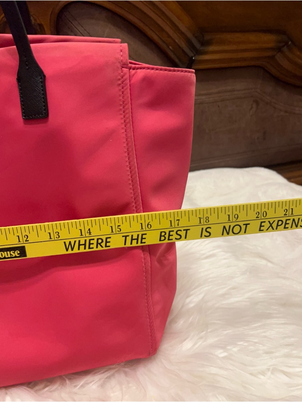 kate spade Hot Pink nylon with Black  leather Handles tote bag - Picture 7 of 16